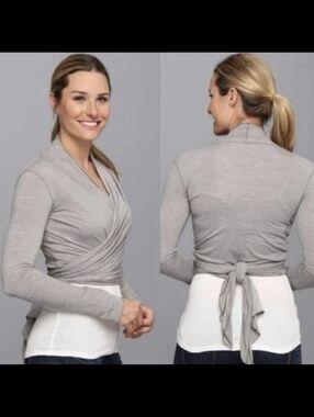 Patagonia Glorya L Wrap Cover Up Top Light Gray